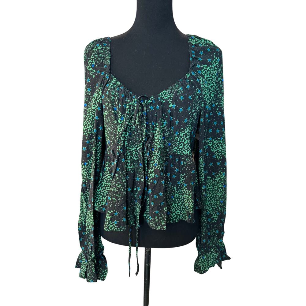 New ~ TOPSHOP NORDSTROM ~ Tie Front Crop Top Size 12 FALL